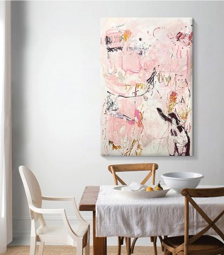 Pink Abstract modern wall art minimalism texture Oil Paintings